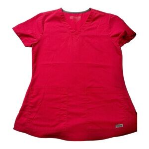 Grey's Anatomy Scrub Top Red Womens Small